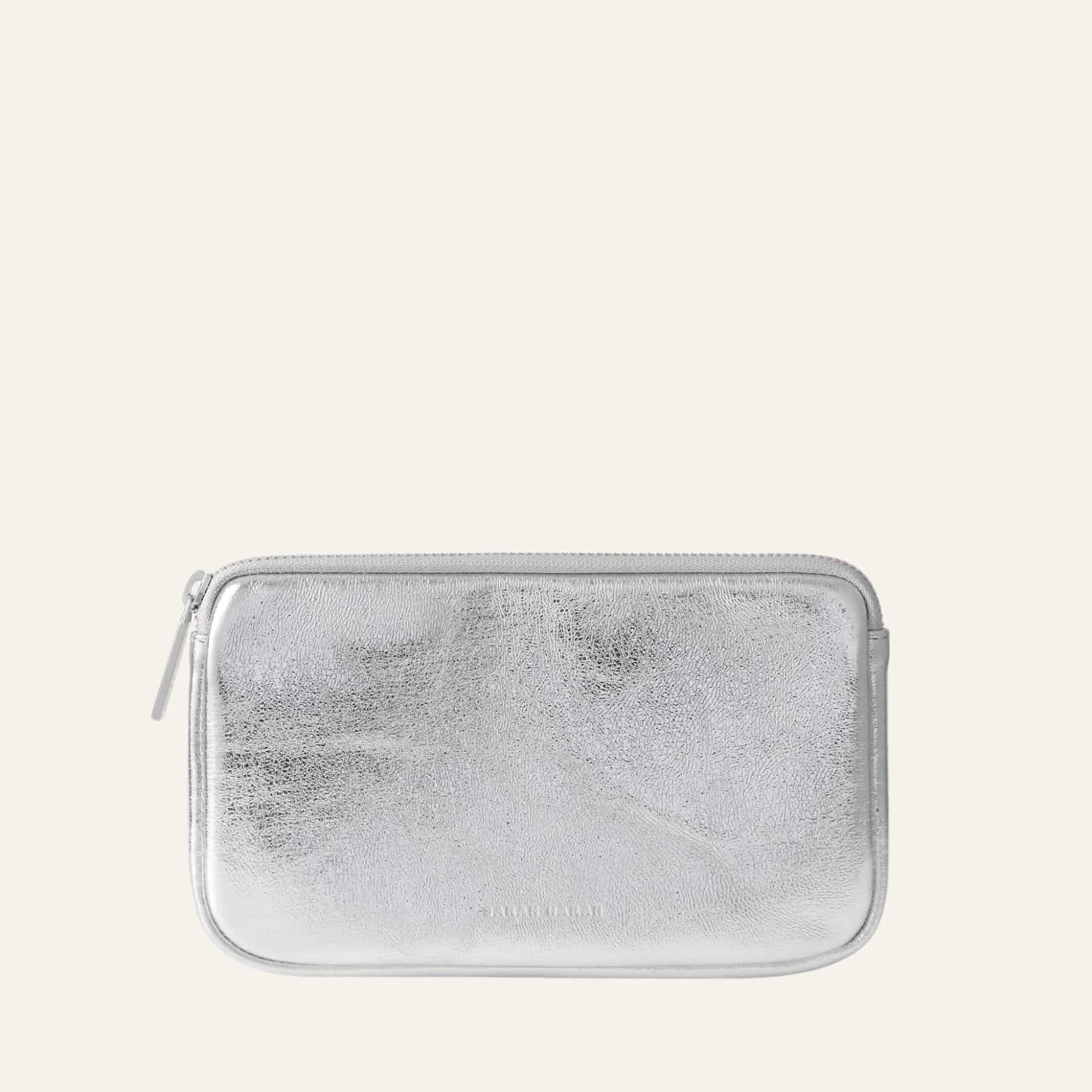 Millie Pouch | Metallic Silver with Silver hardware