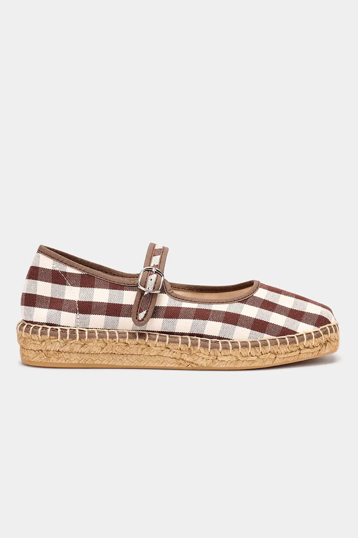 Naguisa Peonia Brown Check Mary Janes