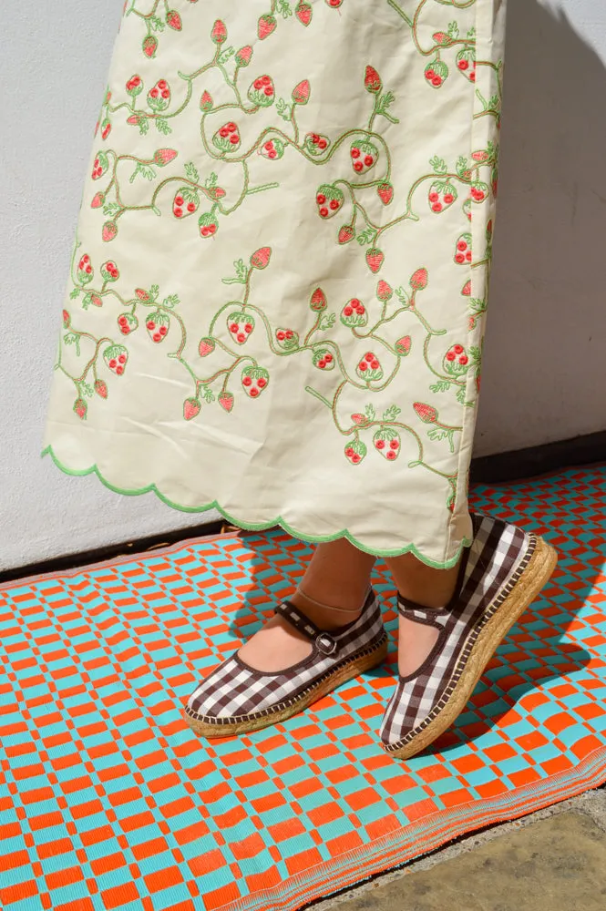 Naguisa Peonia Brown Check Mary Janes