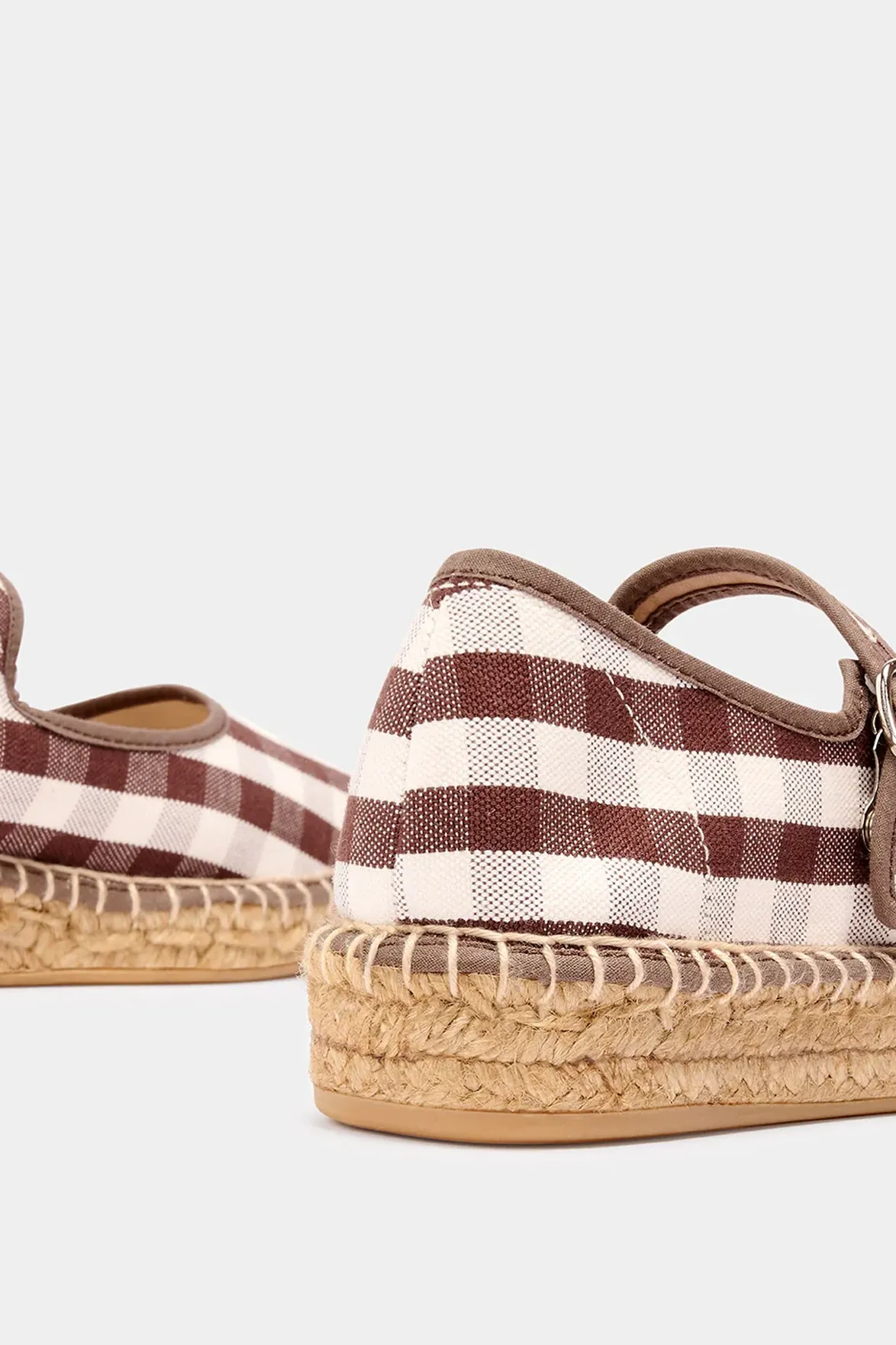 Naguisa Peonia Brown Check Mary Janes