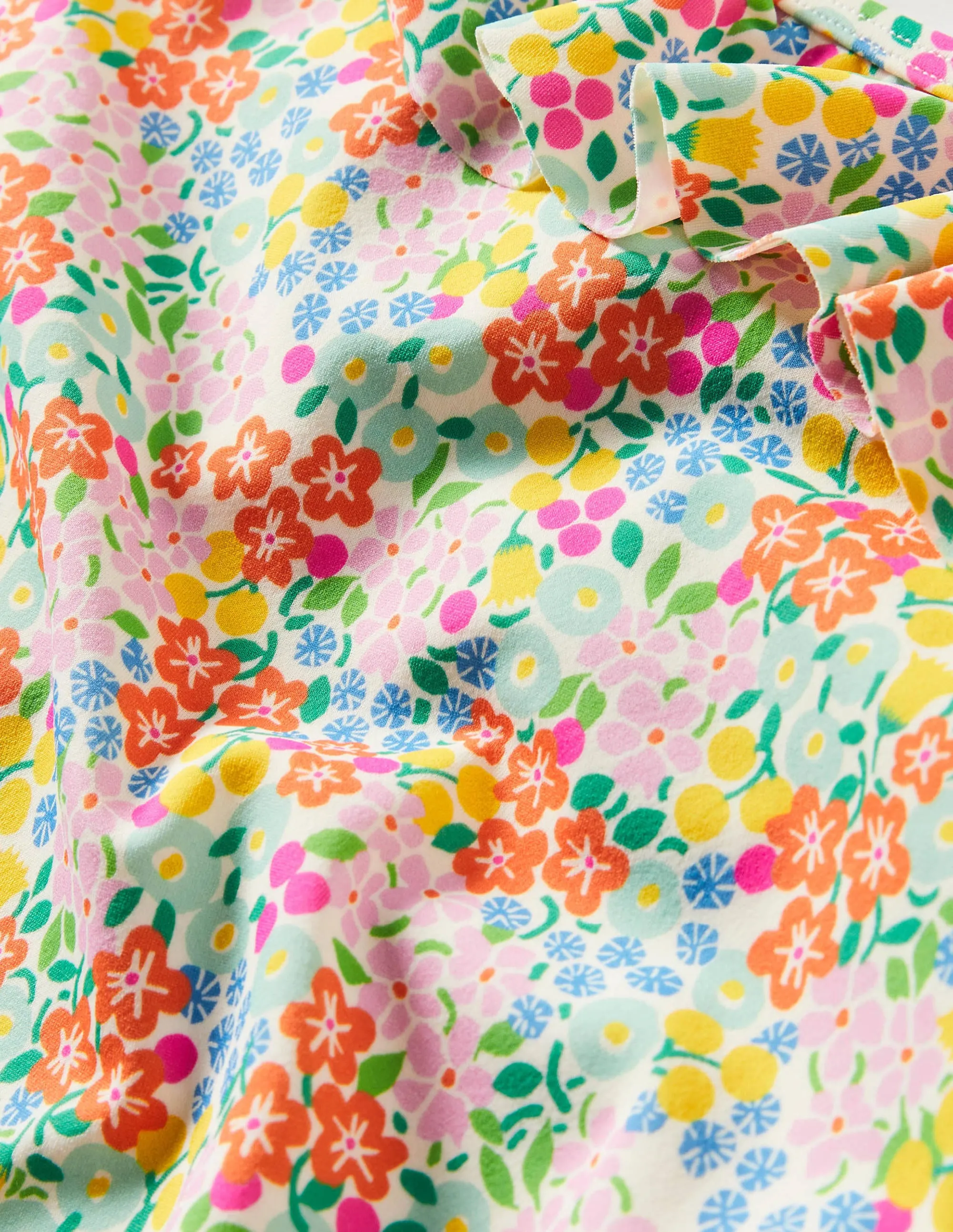 One Shoulder Frill Swimsuit-Multi Tropical Flowerbed