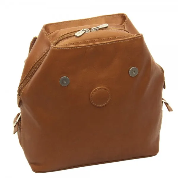 Piel Leather Flap Over Button Backpack