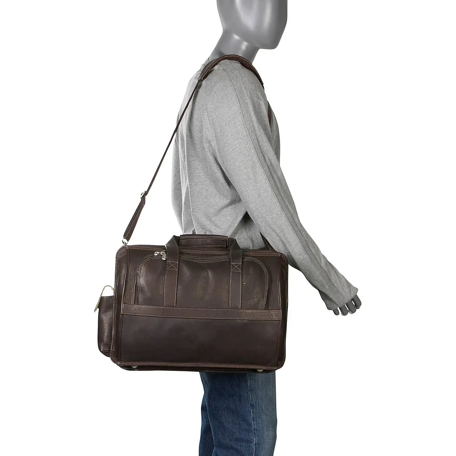 Piel Leather Half Moon Computer Briefcase