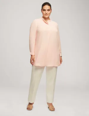Plus Size Long Sleeve Popover Blouse - Sale