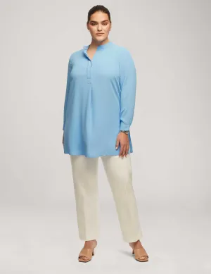 Plus Size Long Sleeve Popover Blouse - Sale