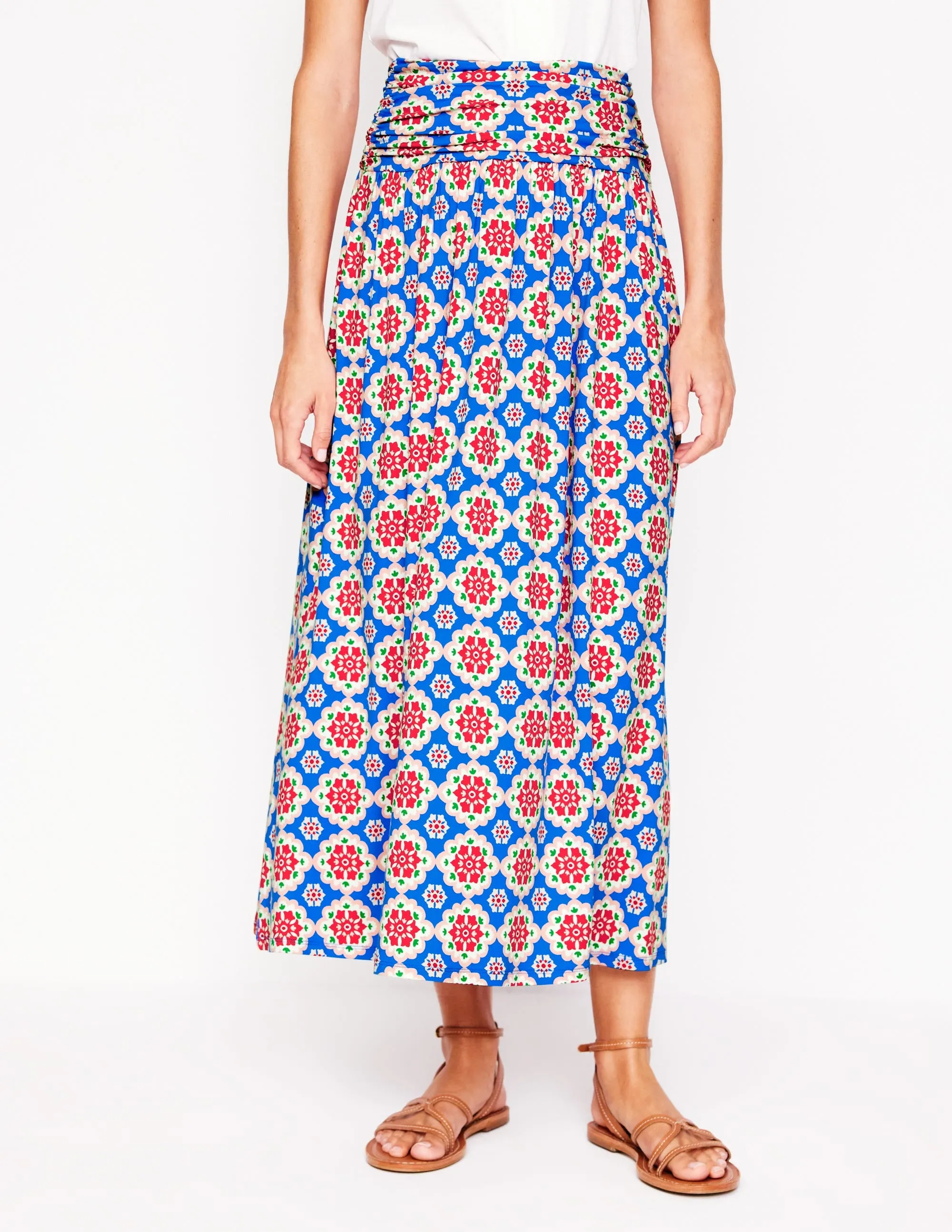 Rosaline Jersey Skirt-Cerulean Blue. Bloom Geo