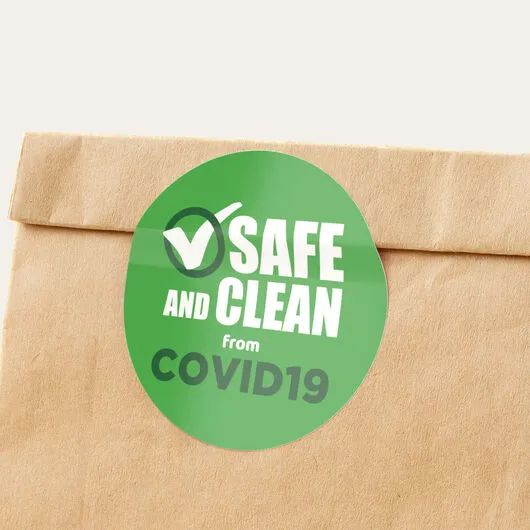 Safe and Clean from Covid-19 Stickers *100 Count*