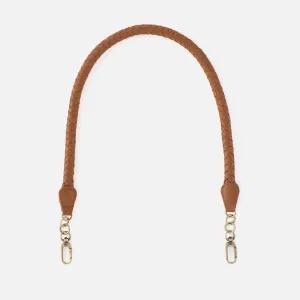 Skinny Braid Strap in Pebbled Leather - Warm Honey