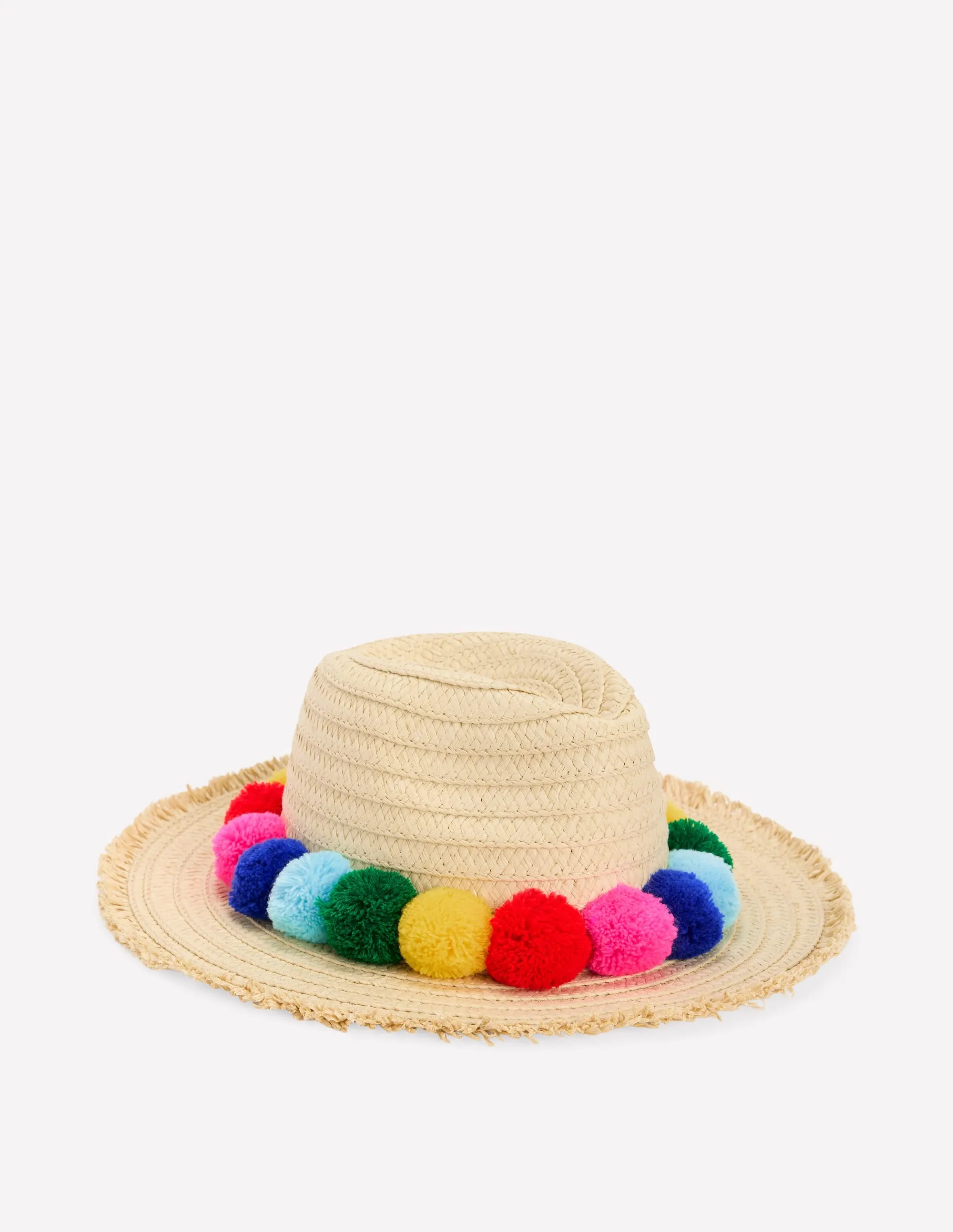 Straw Hat-Multi Pom