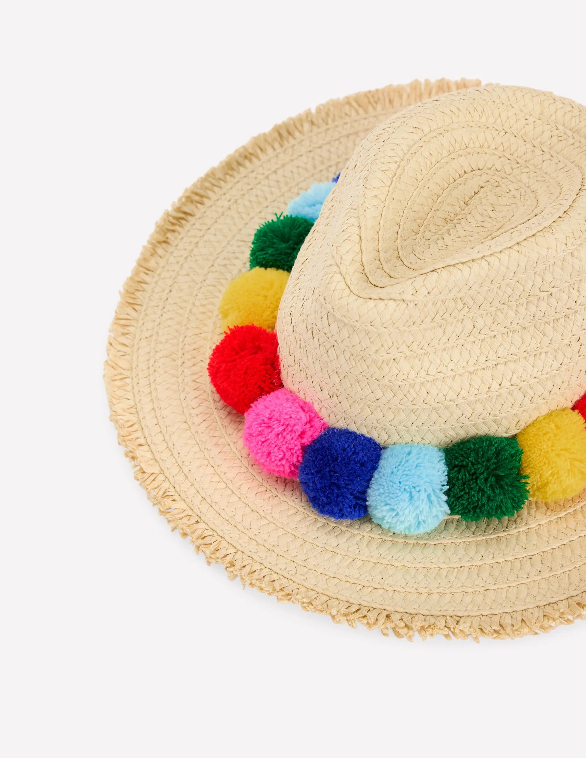 Straw Hat-Multi Pom