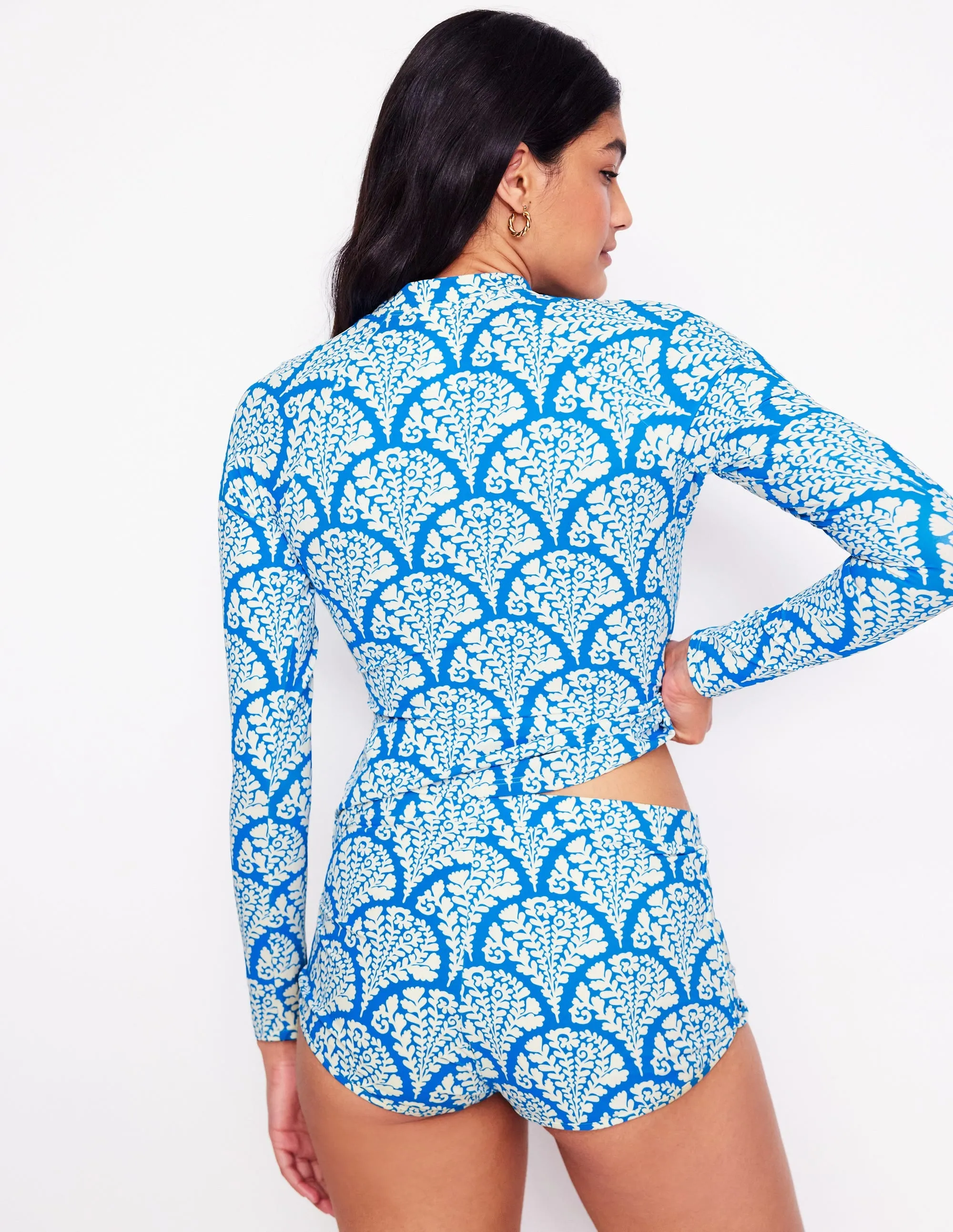 Sun Safe Raglan Rash Vest-Bright Blue. Blossomy
