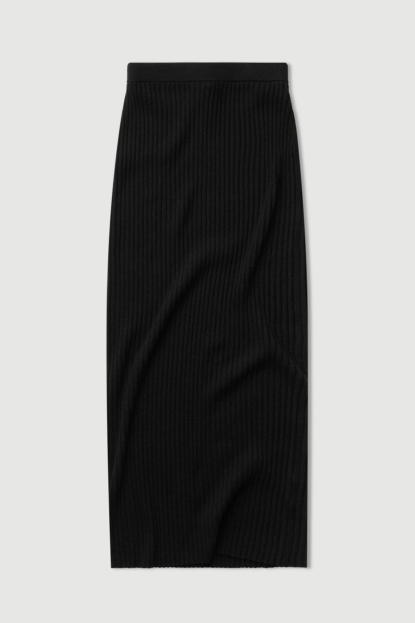 Wool Cashmere Rib Maxi Skirt